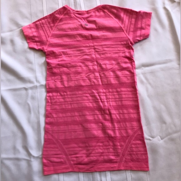 Lululemon Pink Striped Short Sleeve Top - Picture 5 of 13
